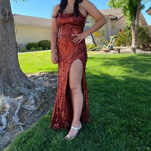 Windsor Copper sequin mermaid dress